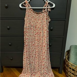 Floral Dress - Red and White